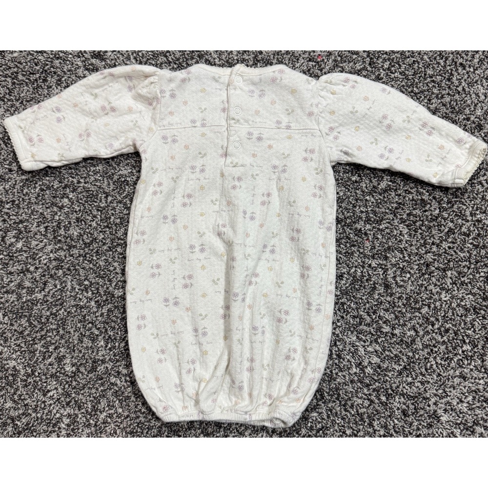 Vintage Lullaby Club Layette Gown Sz 3 months 100% cotton Dainty Floral Ivory - Picture 4 of 6